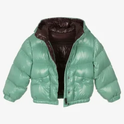 Moncler Enfant Coats & Jackets*Girls Green Down Padded Jacket