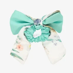 Patachou Hair Accessories*Girls Green Floral Hair Bow Elastic