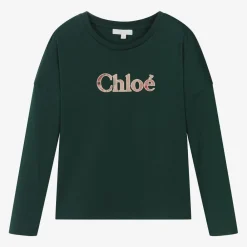 Chloé Tops*Girls Green Organic Cotton Top