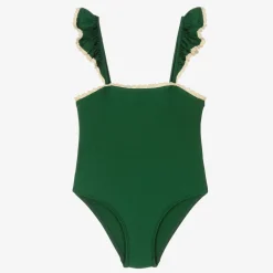 Zimmermann Swimwear*Girls Green Ruffle Swimsuit Emerald