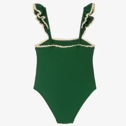 Zimmermann Swimwear*Girls Green Ruffle Swimsuit Emerald