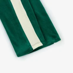 Mini Rodini Trousers*Girls Green Striped Velour Joggers