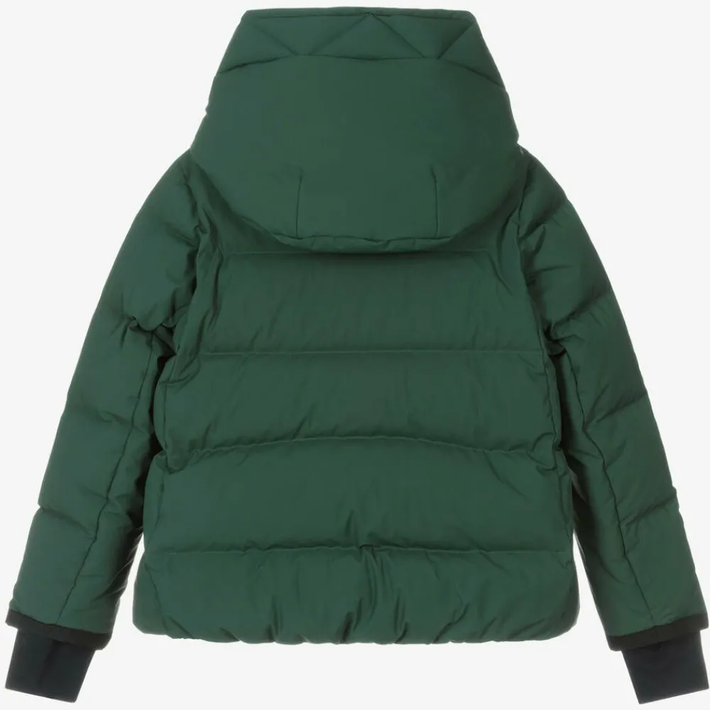 Moncler Enfant Snowwear*Girls Green Suisses Down Ski Jacket