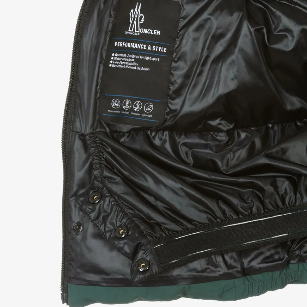 Moncler Enfant Snowwear*Girls Green Suisses Down Ski Jacket