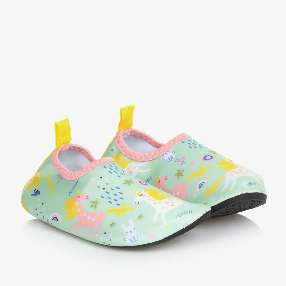 Playshoes Aqua Shoes|Aqua Shoes*Girls Green Unicorn Aqua Shoes