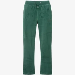 Juicy Couture Trousers*Girls Green Velour Flared Joggers