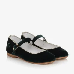Beatrice amp; George Traditional Shoes|Pumps & Ballerinas*Girls Green Velvet Mary Jane Pumps