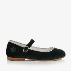 Beatrice amp; George Traditional Shoes|Pumps & Ballerinas*Girls Green Velvet Mary Jane Pumps