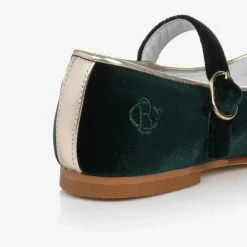 Beatrice amp; George Traditional Shoes|Pumps & Ballerinas*Girls Green Velvet Mary Jane Pumps