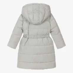 Caramelo Kids Coats & Jackets*Girls Grey Bow Puffer Coat