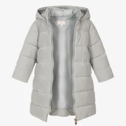 Caramelo Kids Coats & Jackets*Girls Grey Bow Puffer Coat