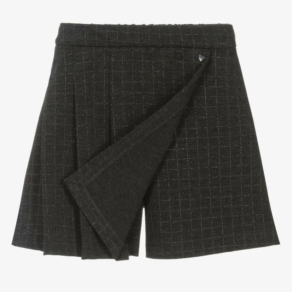 Monnalisa Skirts*Girls Grey Check Milano Skort