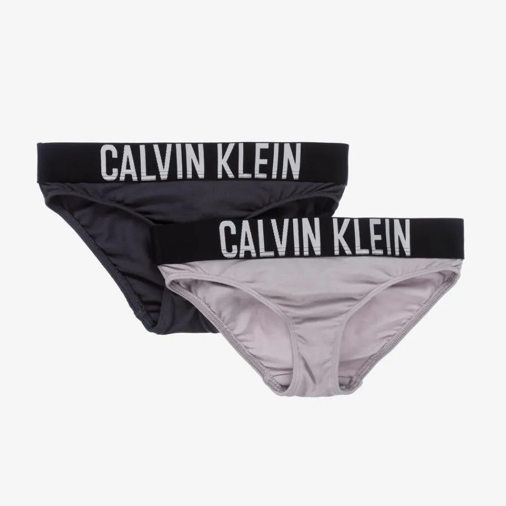 Calvin Klein Underwear*Girls Grey Cotton Knickers (2 Pack)