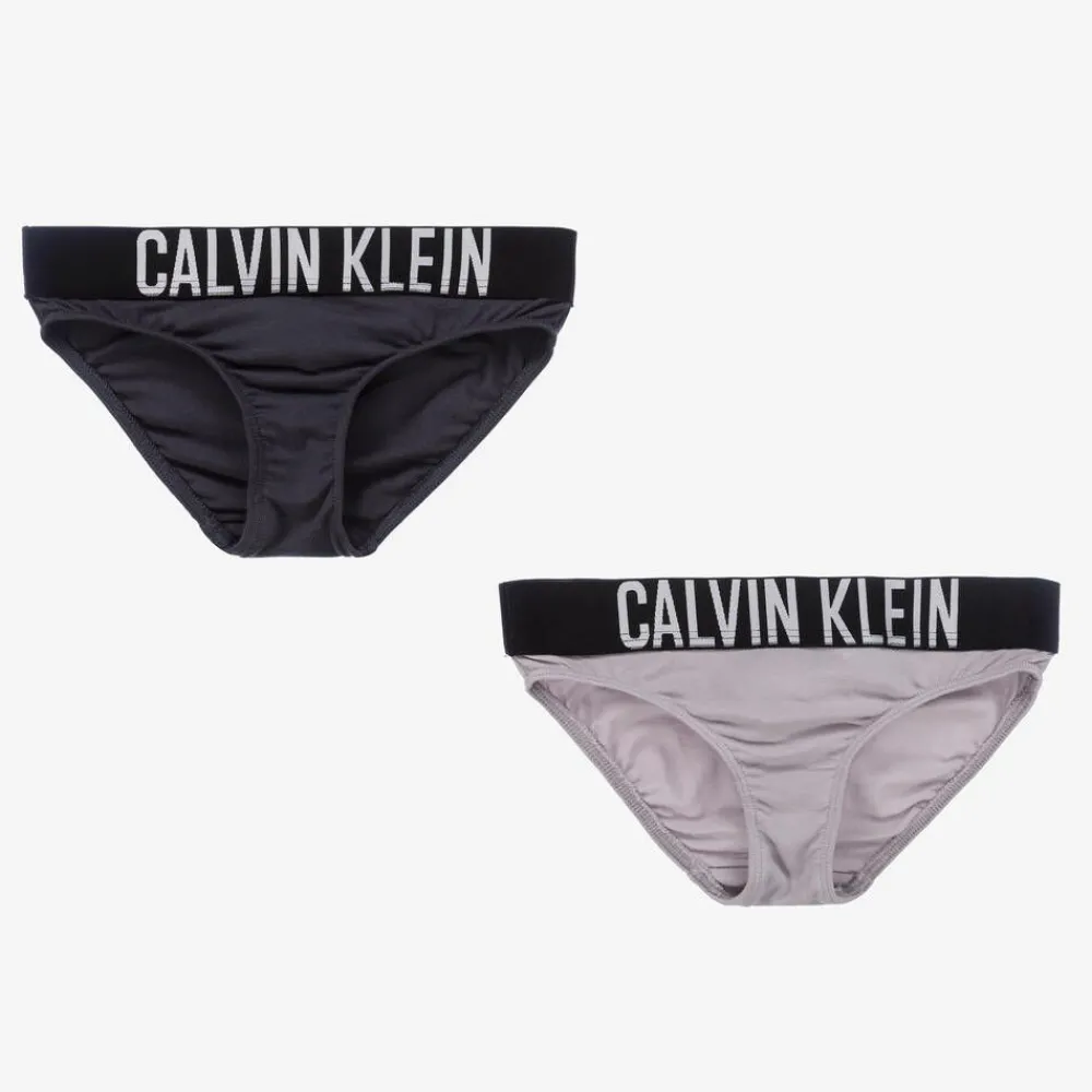 Calvin Klein Underwear*Girls Grey Cotton Knickers (2 Pack)
