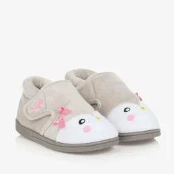 Chipmunks Slippers|Slippers*Girls Grey Fleece Penguin Slippers