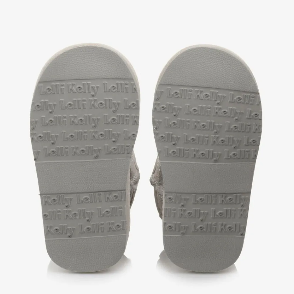 Lelli Kelly Boots|Boots*Girls Grey Heart & Diamanté Suede Boots
