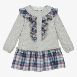 Miranda Dresses*Girls Grey Jersey Tartan Dress