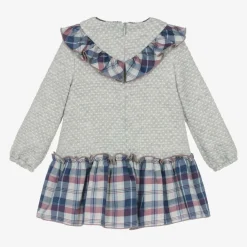Miranda Dresses*Girls Grey Jersey Tartan Dress