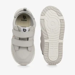 Old Soles Trainers*Girls Grey Leather & Mesh Velcro Trainers