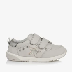 Old Soles Trainers*Girls Grey Leather & Mesh Velcro Trainers
