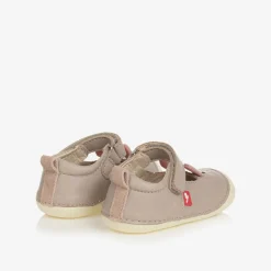 Chipmunks First Walkers|First Walkers*Girls Grey Leather First-Walker Shoes