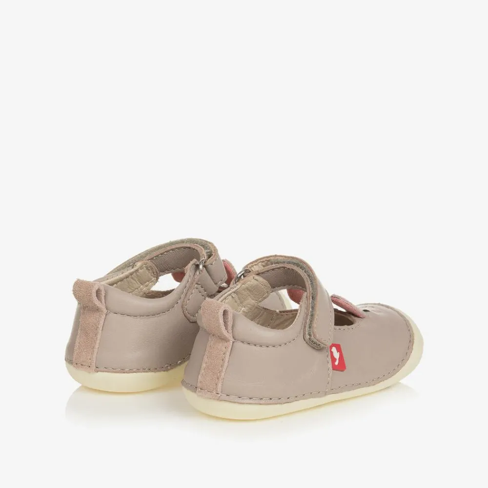 Chipmunks First Walkers|First Walkers*Girls Grey Leather First-Walker Shoes