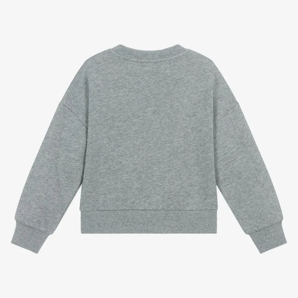 KENZO KIDS Tops*Girls Grey Marl Cotton Sweatshirt