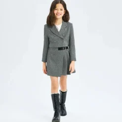 iDO Junior Skirts*Girls Grey Pinstripe Skort