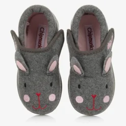 Chipmunks Slippers|Slippers*Girls Grey Rabbit Slippers