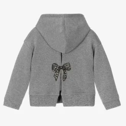 Monnalisa Tops*Girls Grey Sparkly Disney Hoodie