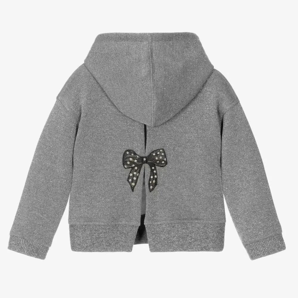 Monnalisa Tops*Girls Grey Sparkly Disney Hoodie