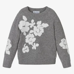 Tartine et Chocolat Tops*Girls Grey Wool Knit Jumper