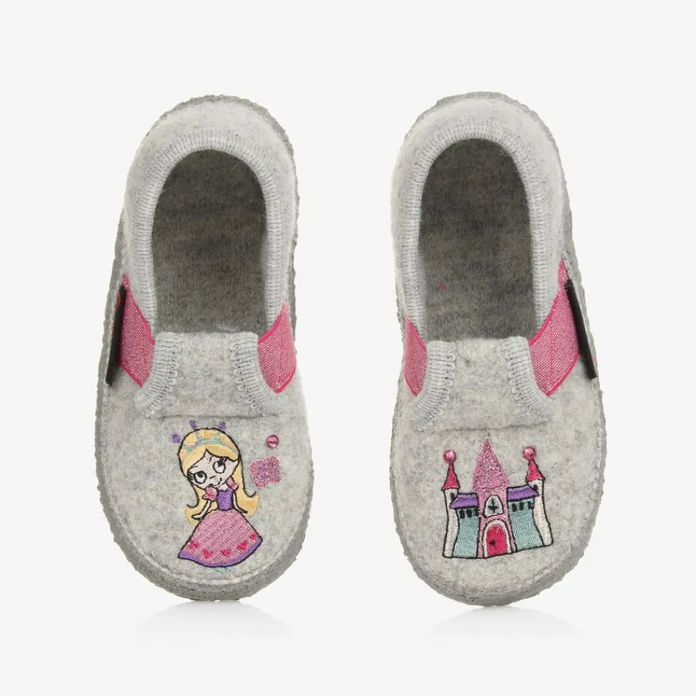 Giesswein Slippers|Slippers*Girls Grey Wool Princess Slippers
