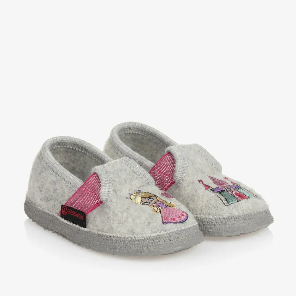 Giesswein Slippers|Slippers*Girls Grey Wool Princess Slippers