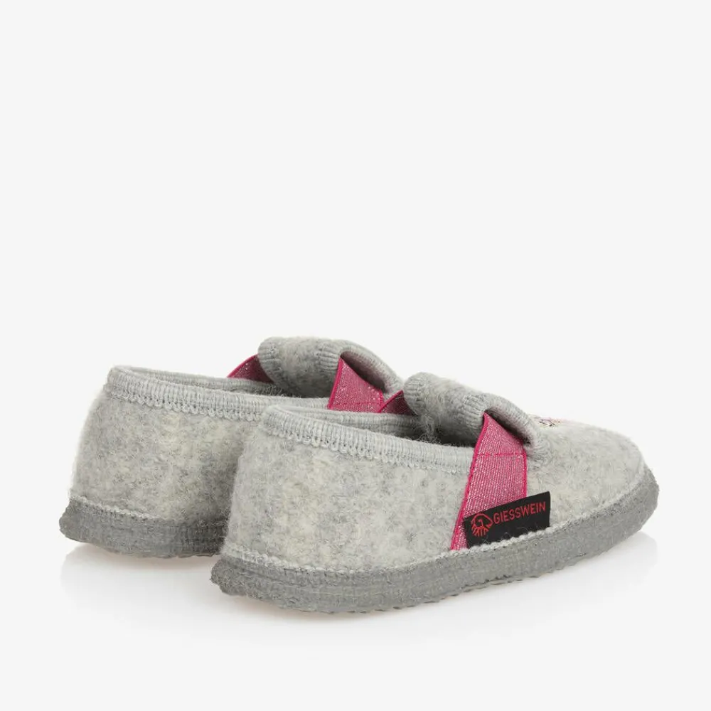 Giesswein Slippers|Slippers*Girls Grey Wool Princess Slippers