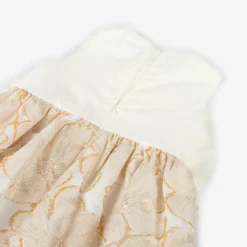 Jessie and James London Dresses*Girls Ivory & Gold Floral Jacquard Dress