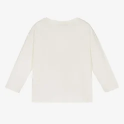 AIGNER Tops*Girls Ivory & Gold Necklace Cotton Top