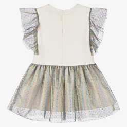 AIGNER Dresses*Girls Ivory & Metallic Ruffle Dress