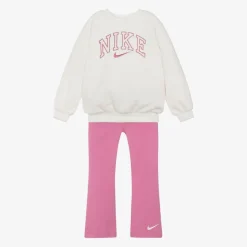 Nike Outfit Sets*Girls Ivory & Pink Leggings Set