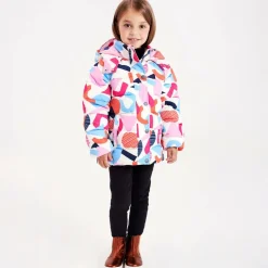Joyday Coats & Jackets*Girls Ivory & Pink Showerproof Puffer Coat