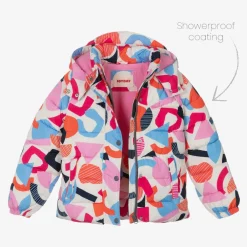 Joyday Coats & Jackets*Girls Ivory & Pink Showerproof Puffer Coat
