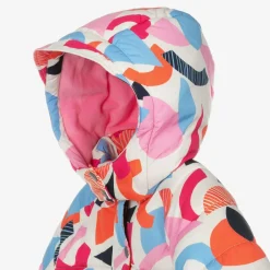 Joyday Coats & Jackets*Girls Ivory & Pink Showerproof Puffer Coat