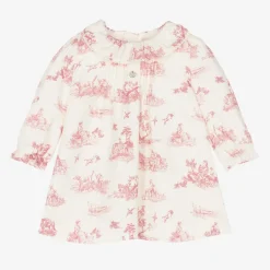 Pureté Du... Bébé Dresses*Girls Ivory & Pink Toile de Jouy Dress