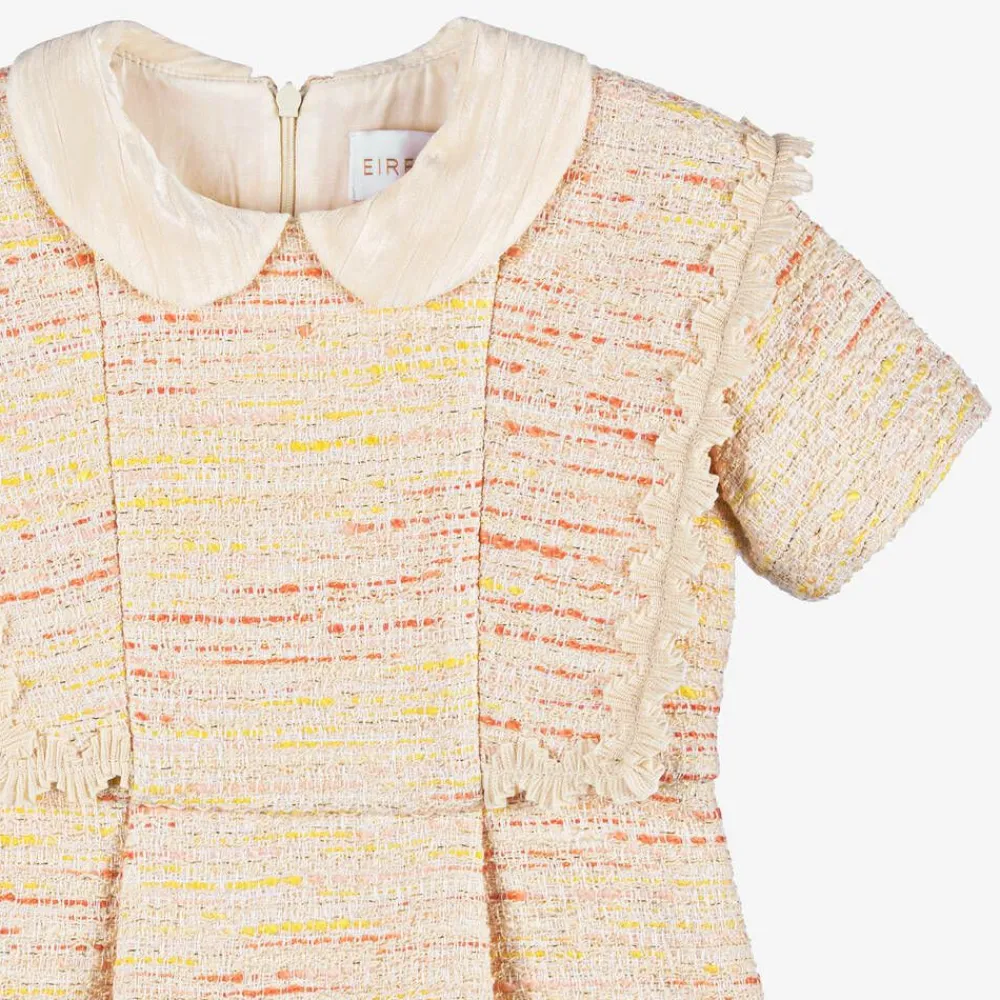 EIRENE Dresses*Girls Ivory & Yellow Tweed Dress