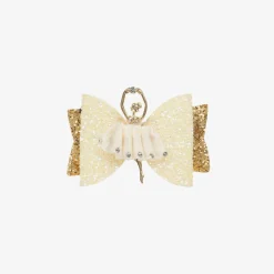Bowtique London Hair Accessories*Girls Ivory & Gold Ballerina Hair Clip (8cm)