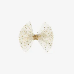 Bowtique London Hair Accessories*Girls Ivory & Gold Hair Clip (10cm)