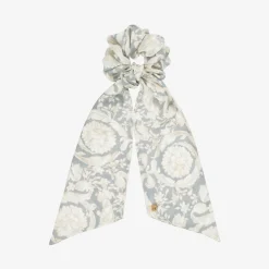 Versace Hair Accessories*Girls Ivory & Grey Barocco Hair Elastic