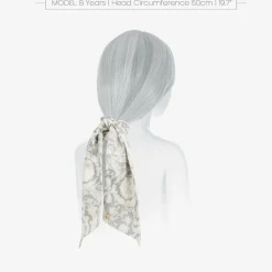 Versace Hair Accessories*Girls Ivory & Grey Barocco Hair Elastic