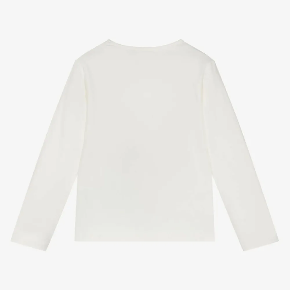 Everything Must Change Tops*Girls Ivory Bag Print Cotton Top