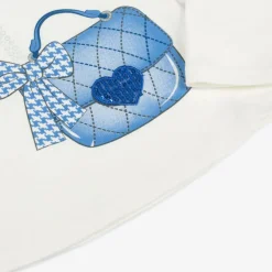 Everything Must Change Tops*Girls Ivory Bag Print Cotton Top